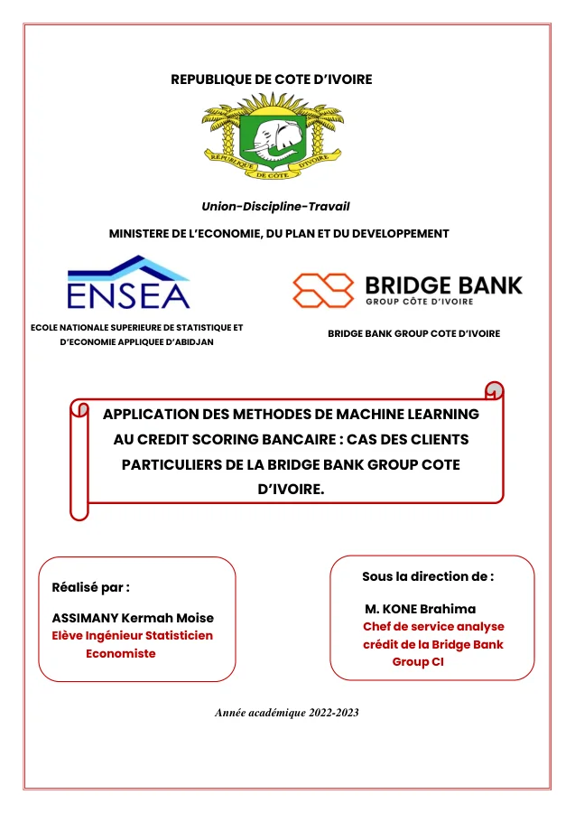 Modèles de Machine Learning avancés appliqués au credit scoring bancaire